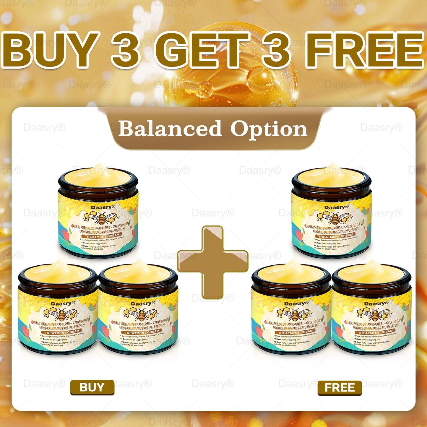 TGA Official: Daasry® Botox Bee Venom Skin Restoration Cream - Anti-aging, Hydrating, Skin Firming & Lifting, Skin Repair, Even Tone, Acne and Dark Spot Treatment, Wart and Mole Removal, and Psoriasis Relief.