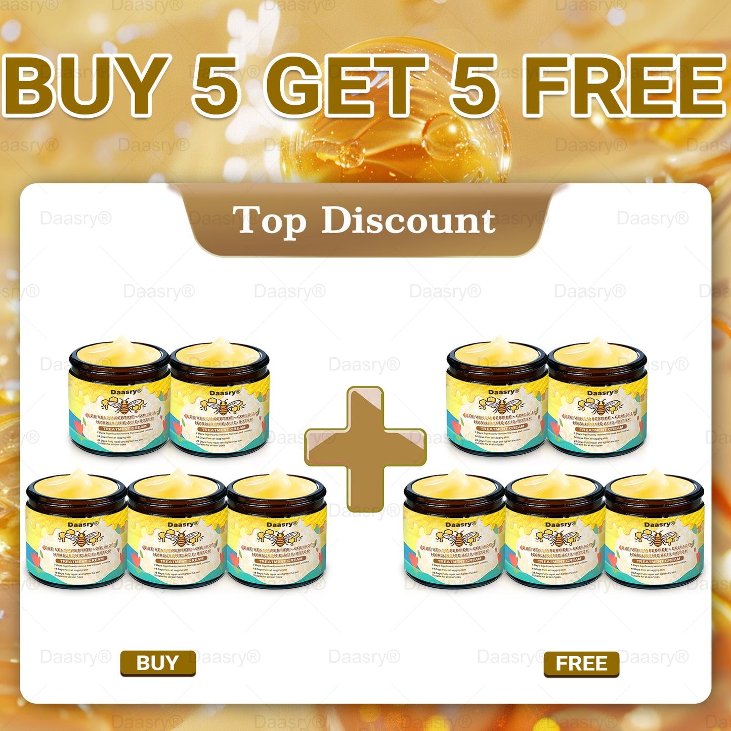 TGA Official: Daasry® Botox Bee Venom Skin Restoration Cream - Anti-aging, Hydrating, Skin Firming & Lifting, Skin Repair, Even Tone, Acne and Dark Spot Treatment, Wart and Mole Removal, and Psoriasis Relief.