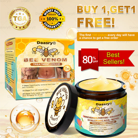 TGA Official: Daasry® Botox Bee Venom Skin Restoration Cream - Anti-aging, Hydrating, Skin Firming & Lifting, Skin Repair, Even Tone, Acne and Dark Spot Treatment, Wart and Mole Removal, and Psoriasis Relief.